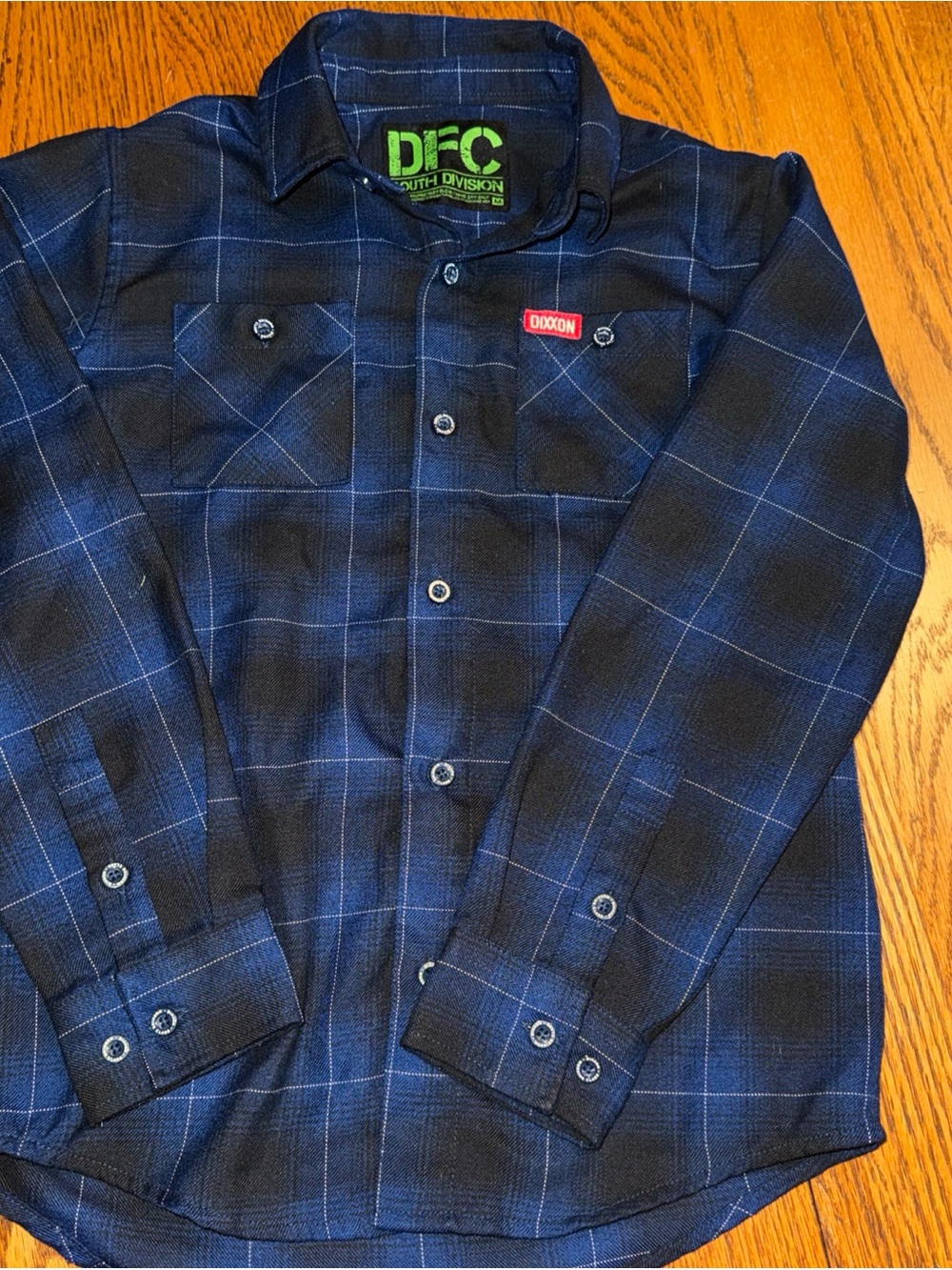 Dixon Boys' Navy Plaid Button-Down Flannel Shirt